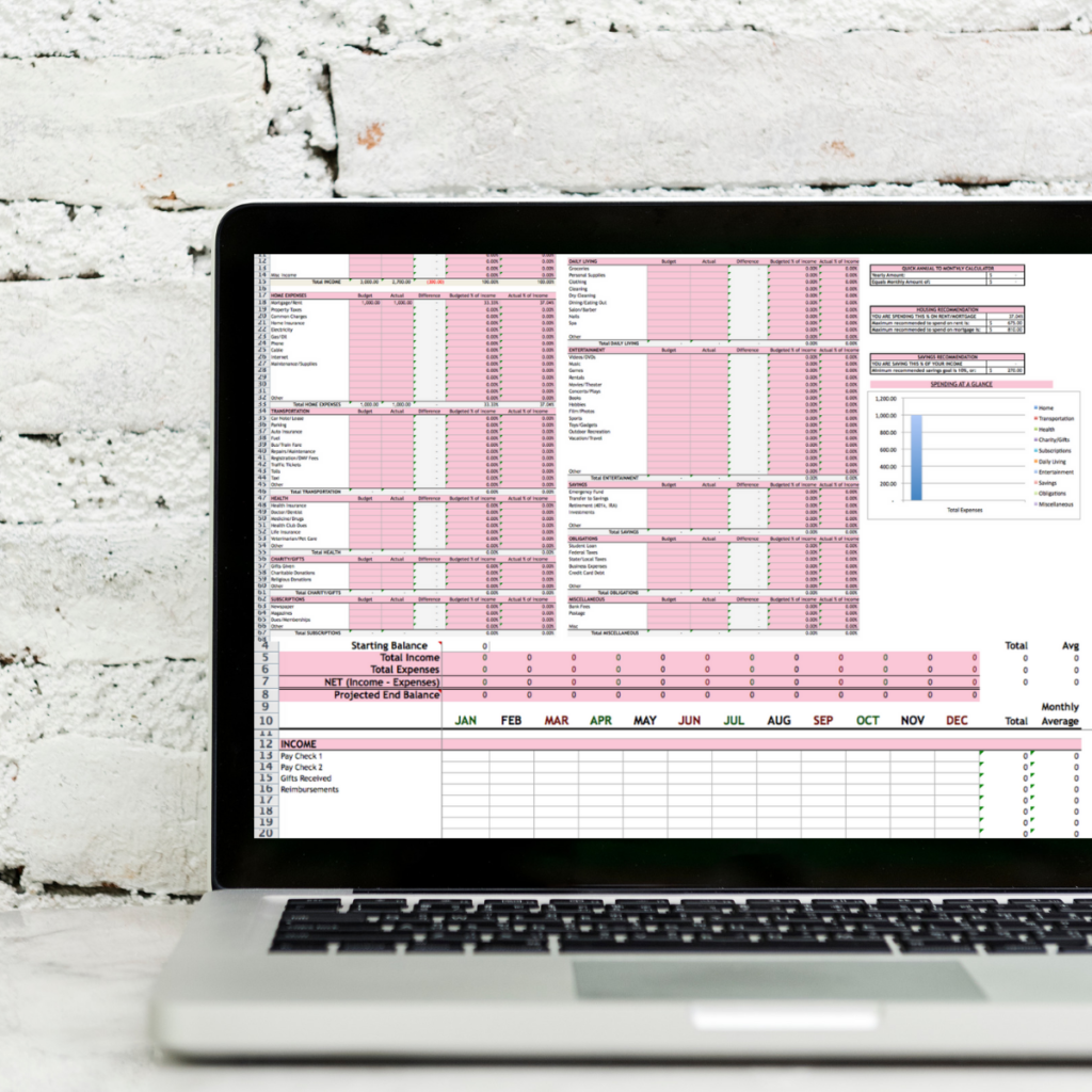 Monthly and Yearly Budget Template