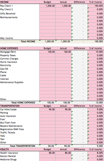 Monthly Budget