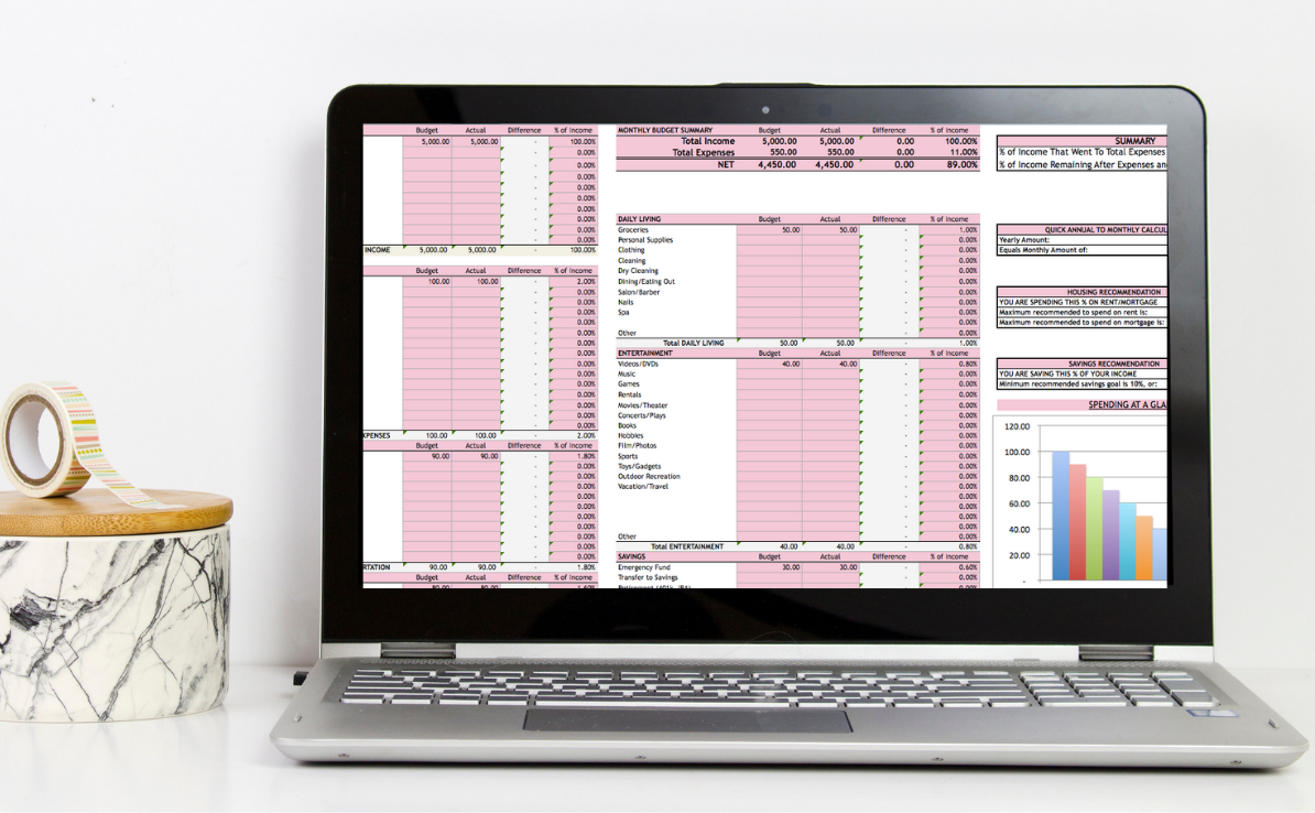 Monthly Budget Excel Template