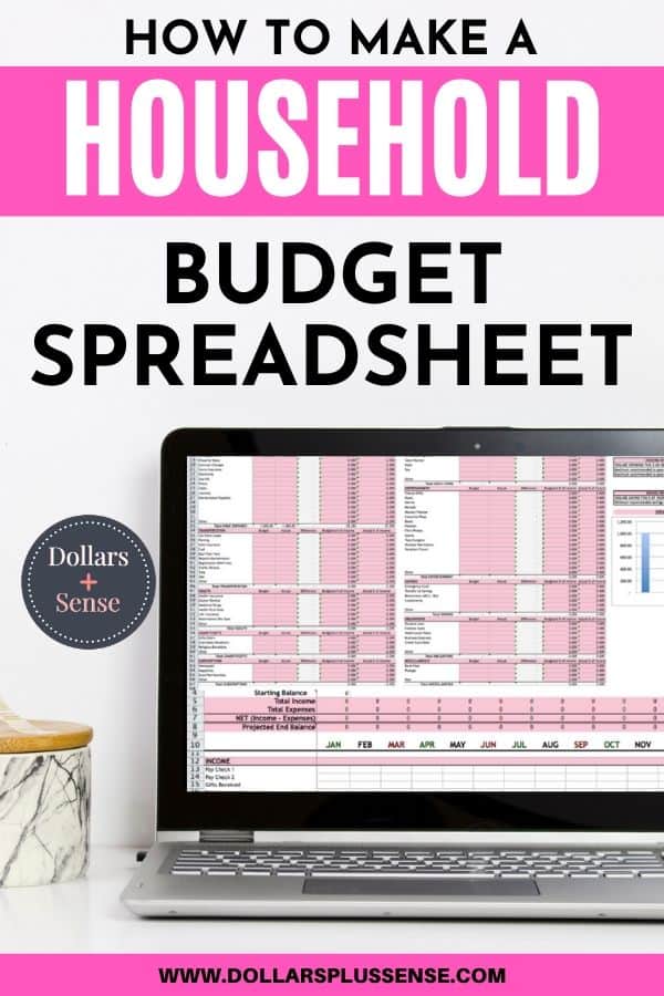 Household budget spreadsheet pin