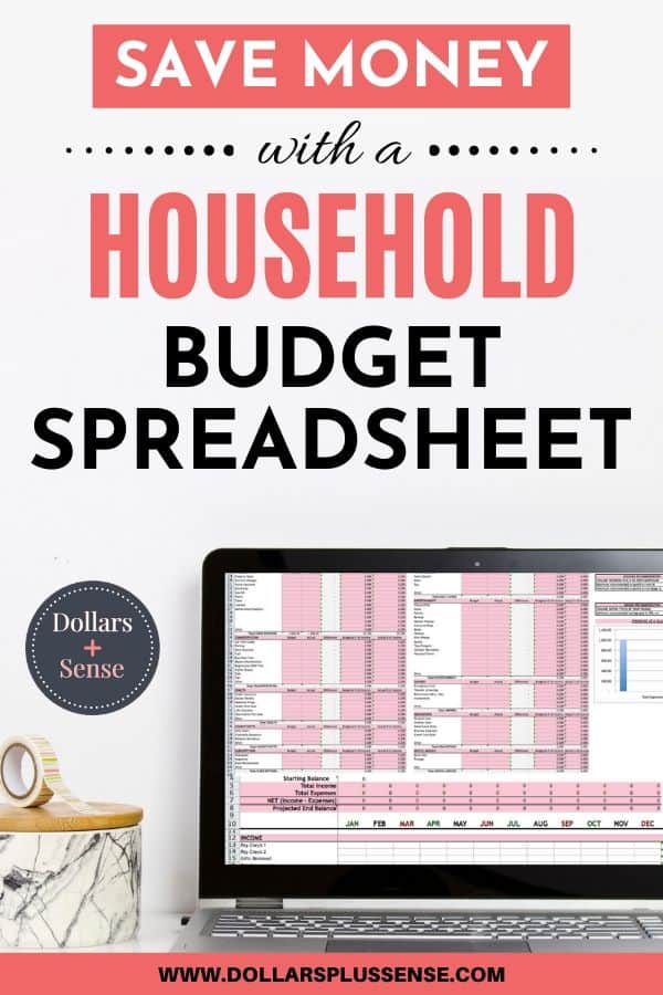 Household budget spreadsheet pin