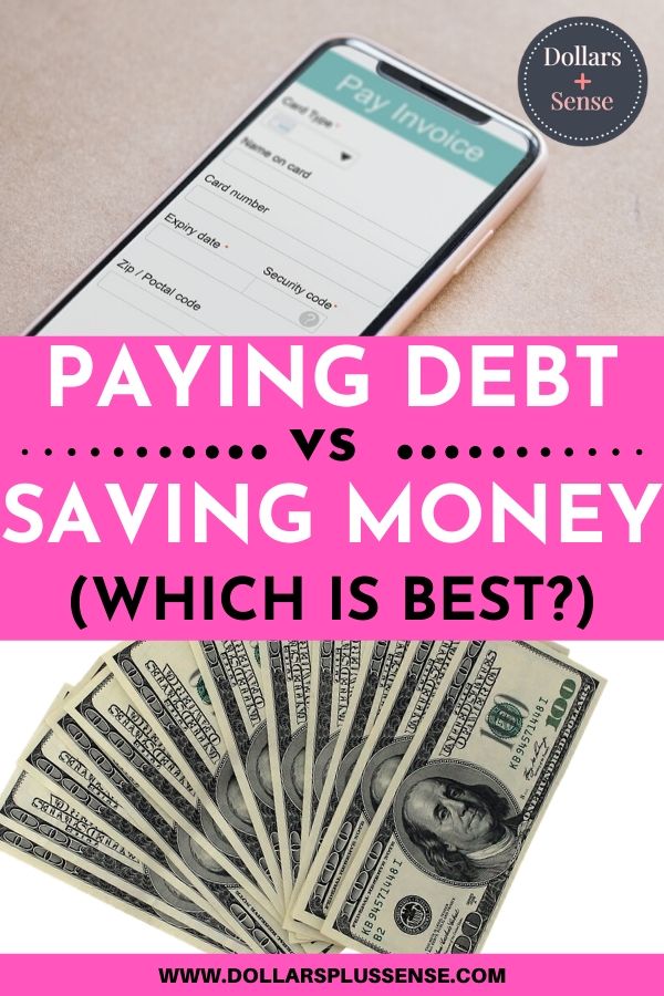debt vs save money pin