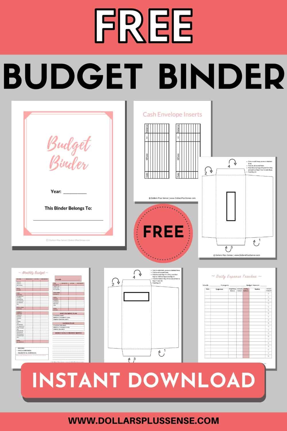 FREE Printable Budget Binder DOLLARS PLUS SENSE