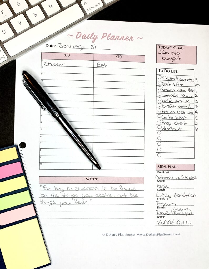 Ways to be more productive daily planner