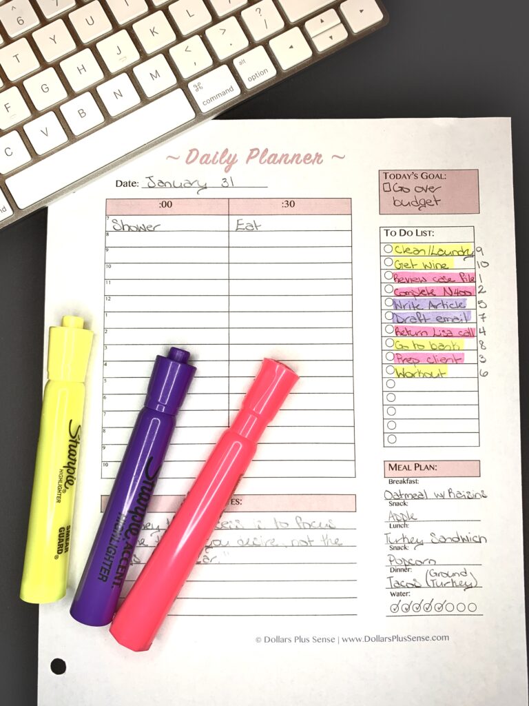 Ways to be more productive daily planner