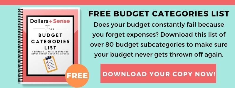 Budget Categories Checklist