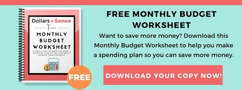 Monthly Budget Worksheet