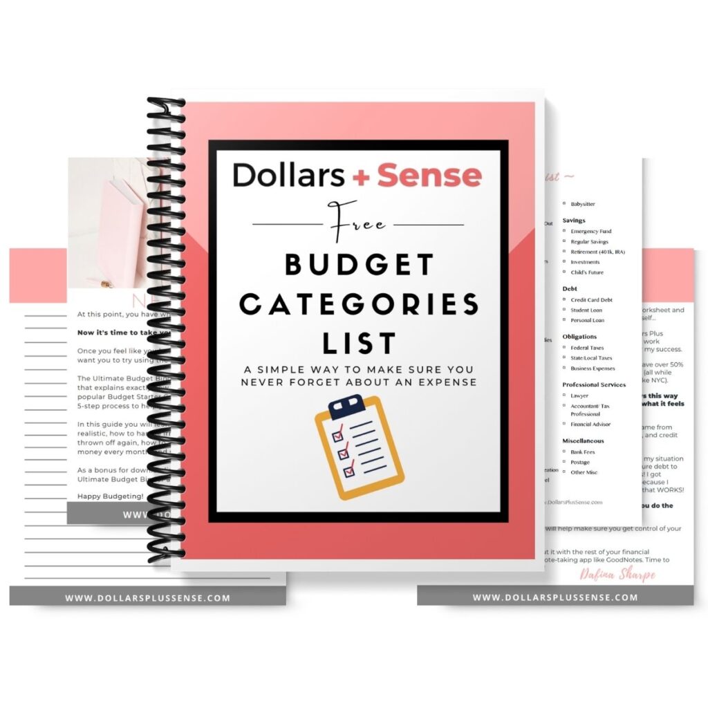 Budget Categories List
