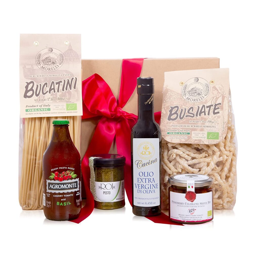 Bellina Gourmet Pasta and Sauce Gift Set - Artisan Bucatini Pasta Kit with  Au