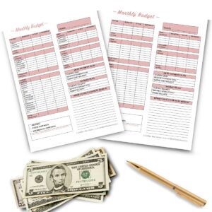 Monthly Budget Worksheets (Filled & Unfilled)