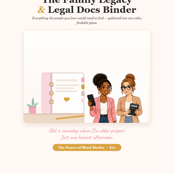 The Family Legacy & Legal Docs Binder