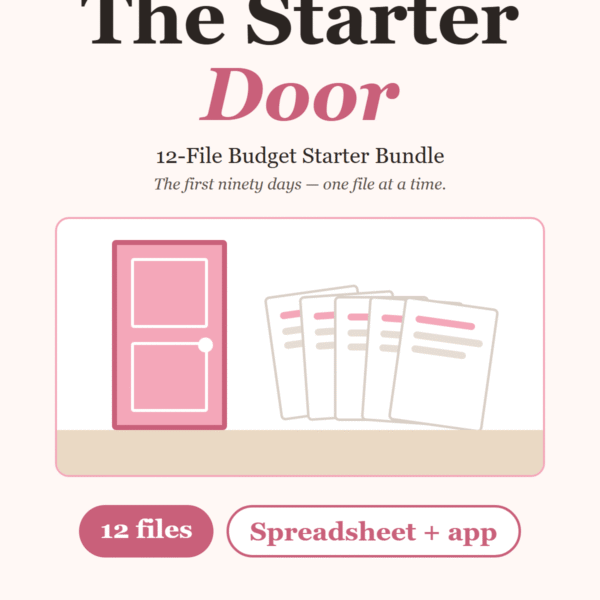 The Starter Door, a 12-file budget starter bundle from Dollars Plus Sense