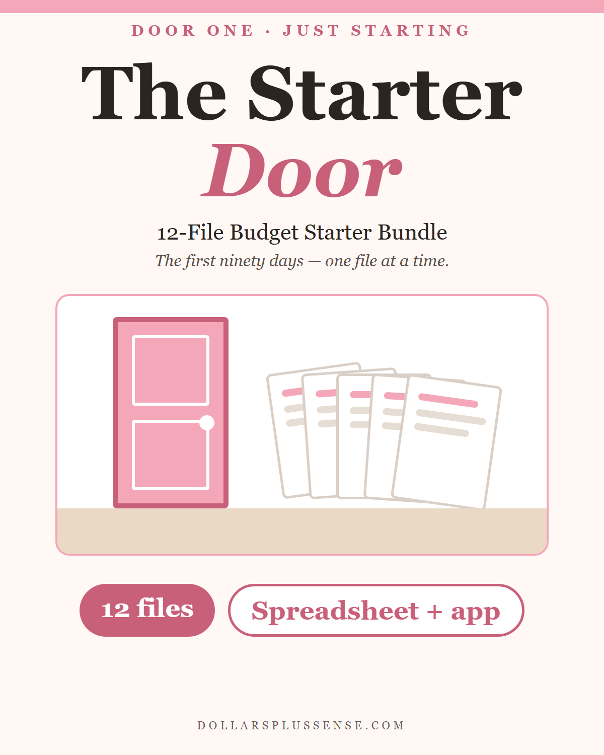 The Starter Door, a 12-file budget starter bundle from Dollars Plus Sense
