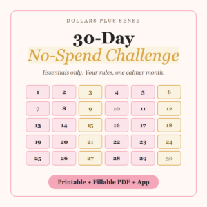 30-Day No-Spend Challenge cover from Dollars Plus Sense