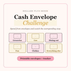 Cash Envelope Challenge cover from Dollars Plus Sense