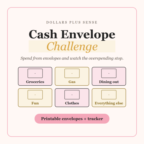 Cash Envelope Challenge cover from Dollars Plus Sense