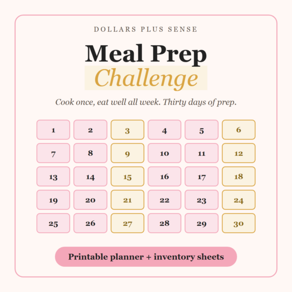 Meal Prep Challenge cover from Dollars Plus Sense